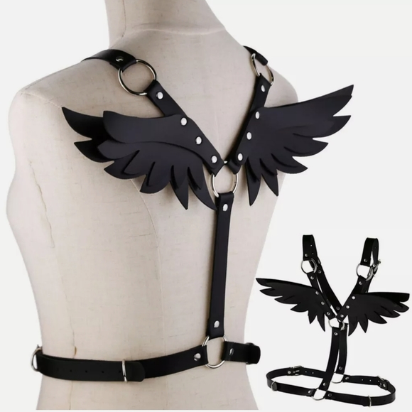 Kawaii angel wing harness pusheen black - Picture 2 of 5